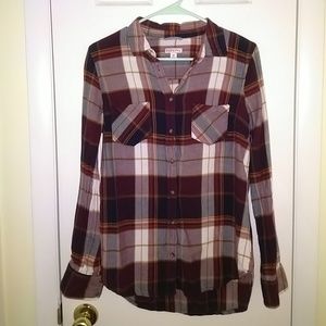 Burgundy and Navy Flannel